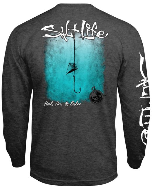 Salt Life Hook Line Sinker Logo Graphic Long-Sleeve T-Shirt