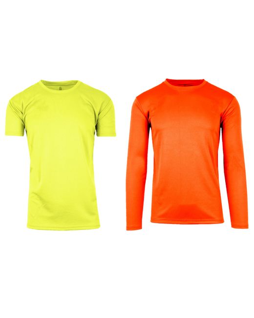 Galaxy By Harvic Short Sleeve Long Moisture-Wicking Quick Dry Performance Crew Neck Tee-2 Pack