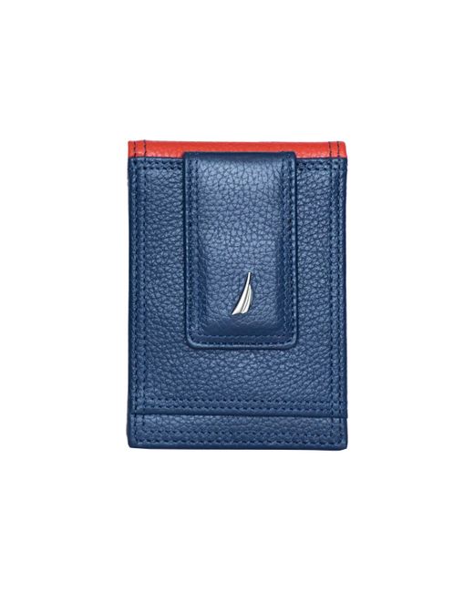 Nautica Front Pocket Leather Wallet Red