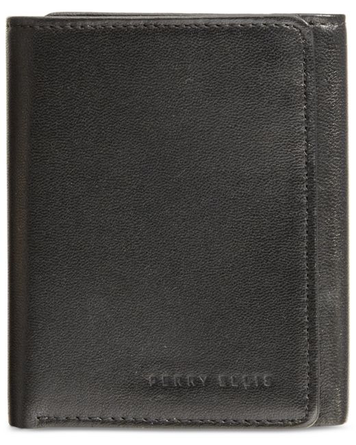 Perry Ellis Portfolio Leather Gramercy Slim Trifold Wallet