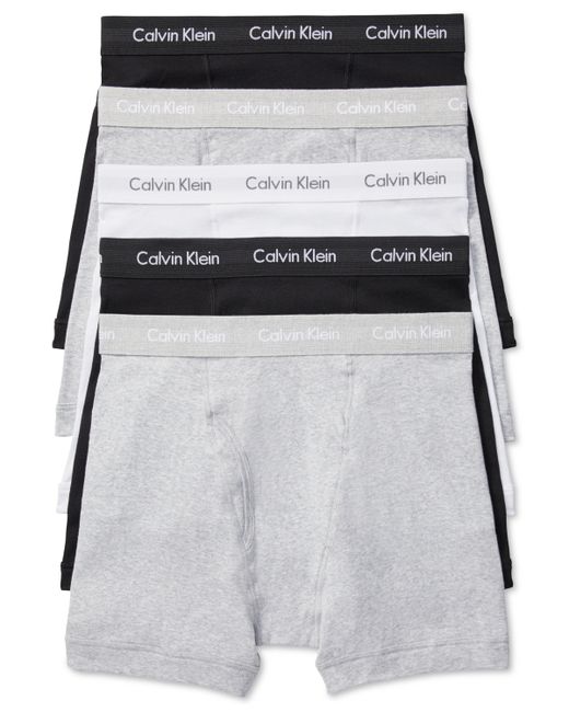 Calvin Klein 5-Pack Cotton Classic Boxer Briefs Underwear Black Grey