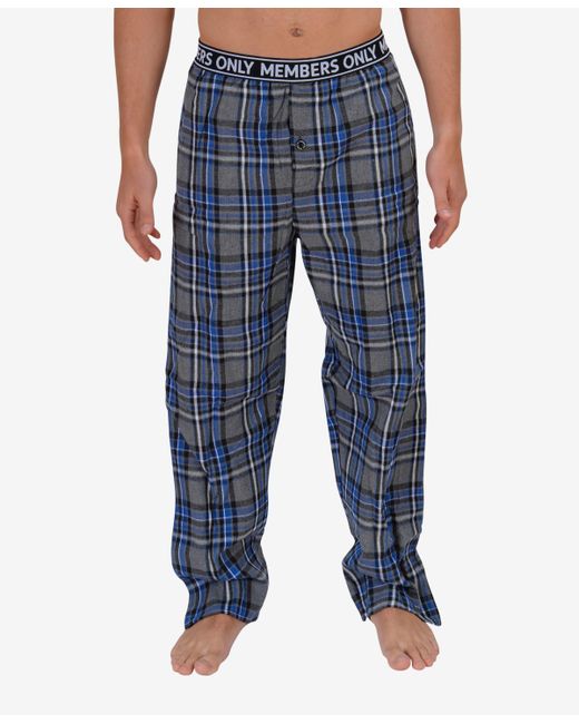 Members Only Flannel Lounge Pants Blue Plaid
