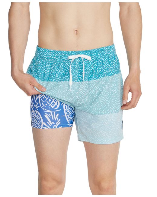 Chubbies The Whale Sharks Quick-Dry 5-1/2 Swim Trunks with Boxer Brief Liner Aqua