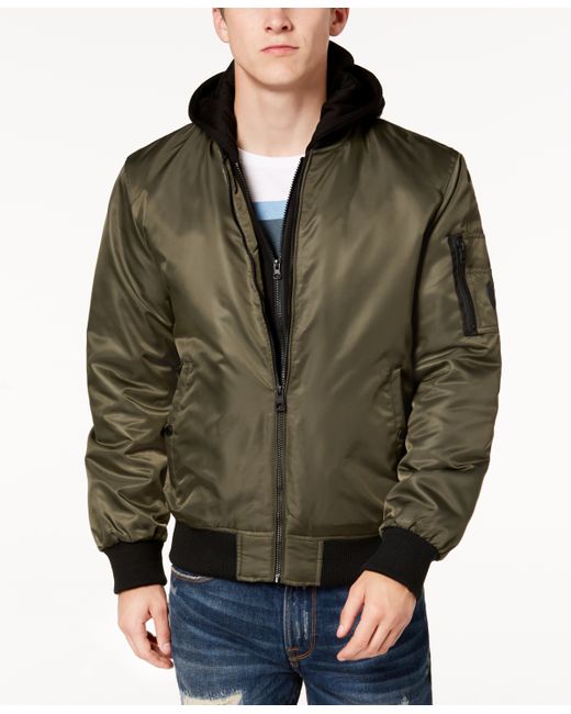 Guess Bomber Jacket with Removable Hooded Inset