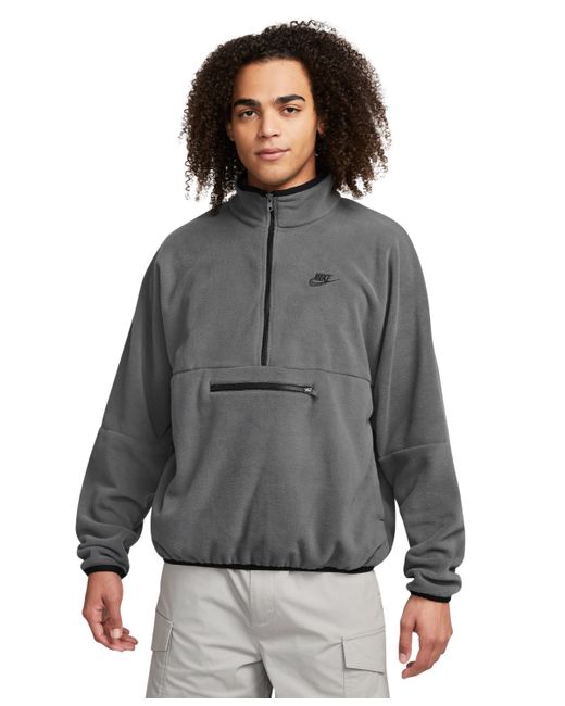 Nike Club Fleece Half-Zip Logo Hoodie black