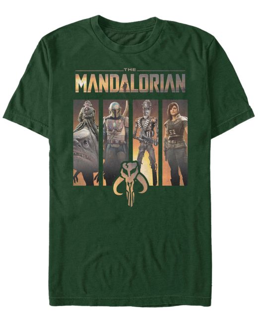 Fifth Sun Star Wars The Mandalorian Character Portrait Panels Short Sleeve T-Shirt