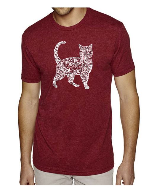 La Pop Art Premium Word Art T-Shirt Cat