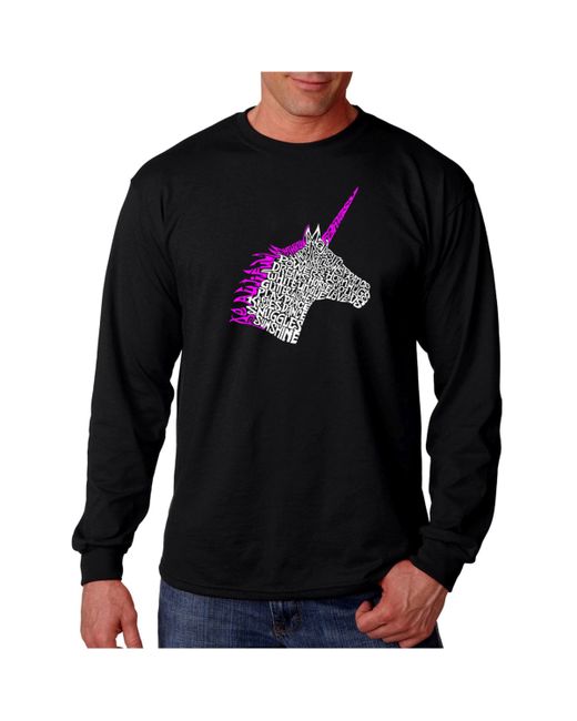 La Pop Art Word Art Long Sleeve T-Shirt Unicorn