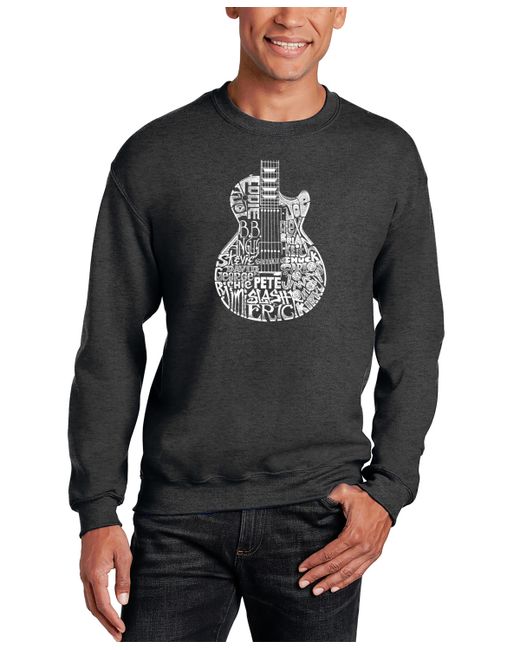 La Pop Art Rock Guitar Head Word Art Crewneck Sweatshirt