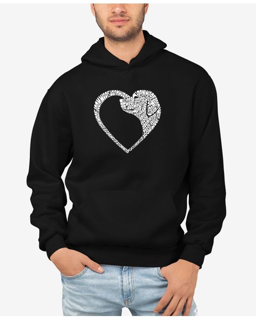 La Pop Art Dog Heart Word Art Hooded Sweatshirt