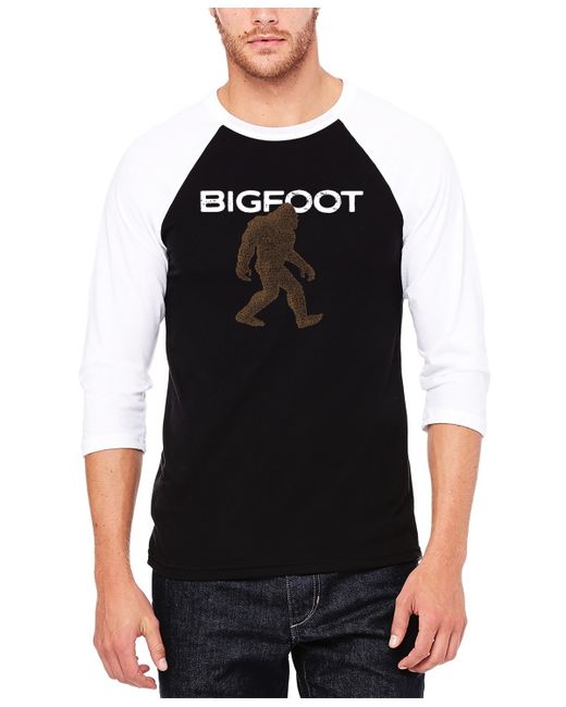 La Pop Art Bigfoot Raglan Baseball Word Art T-shirt White