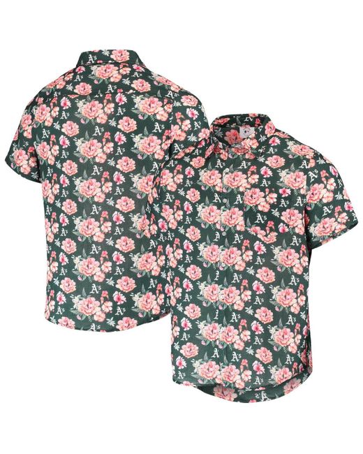 Foco Oakland Athletics Floral Linen Button-Up Shirt