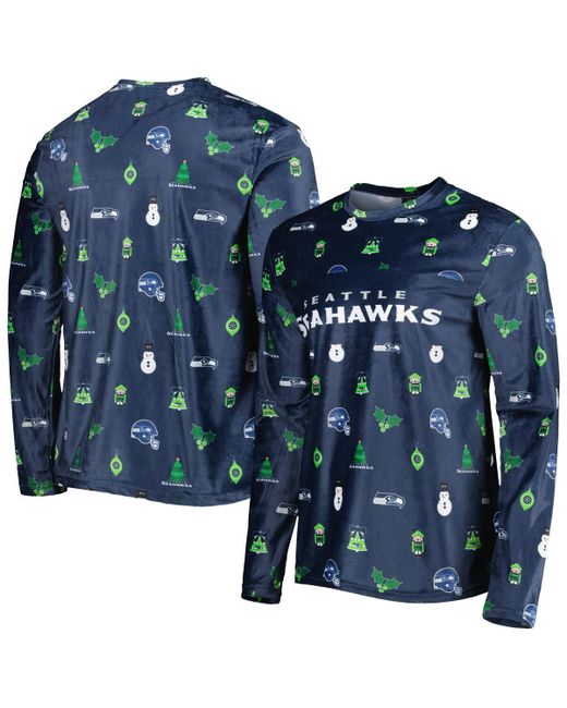 Foco College Seattle Seahawks Holiday Repeat Long Sleeve T-shirt