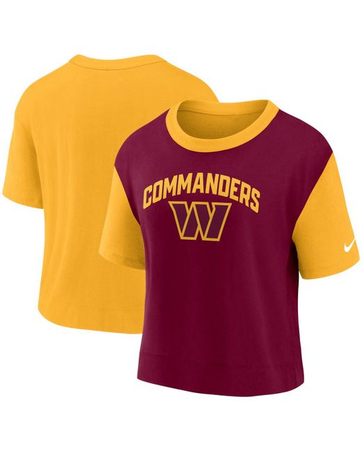 Nike Burgundy Washington Commanders High Hip Fashion T-shirt