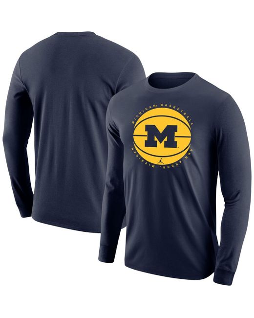 Jordan Michigan Wolverines Basketball Long Sleeve T-shirt