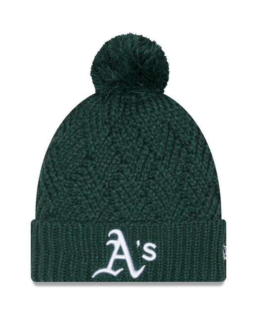 New Era Oakland Athletics Brisk Cuffed Knit Hat with Pom