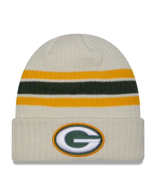 New Era Green Bay Packers Team Stripe Cuffed Knit Hat