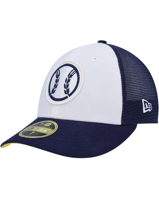 New Era Navy Milwaukee Brewers 2023 On-Field Batting Practice Low Profile 59FIFTY Fitted Hat