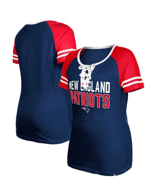 New Era New England Patriots Raglan Lace-Up T-shirt