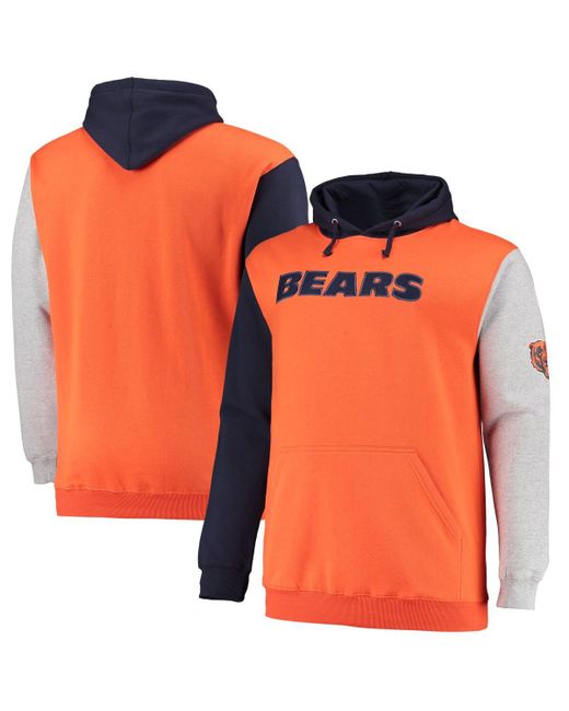 Profile Orange Chicago Bears Big and Tall Pullover Hoodie