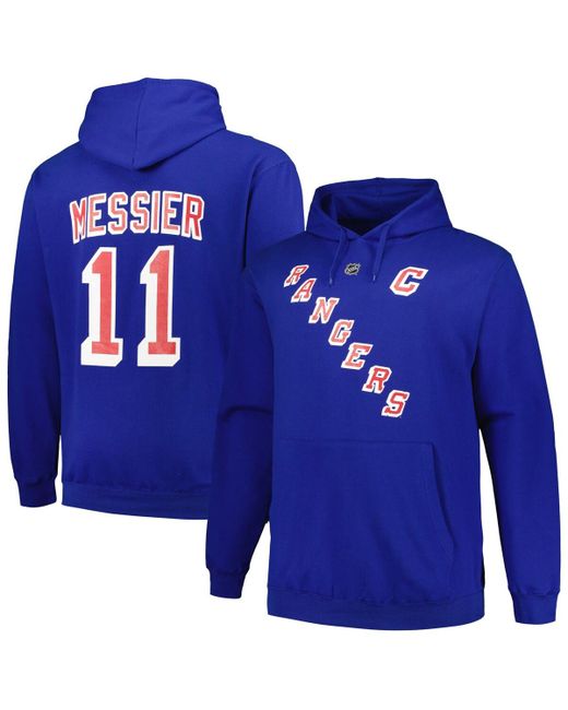 Profile Mark Messier New York Rangers Big and Tall Name Number Pullover Hoodie