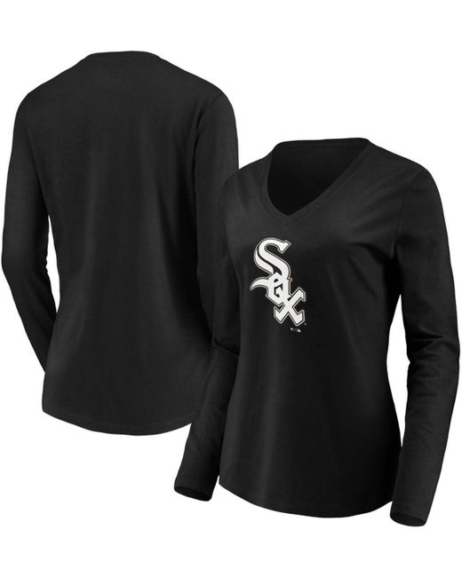 Fanatics Chicago White Sox Official Logo Long Sleeve V-Neck T-shirt