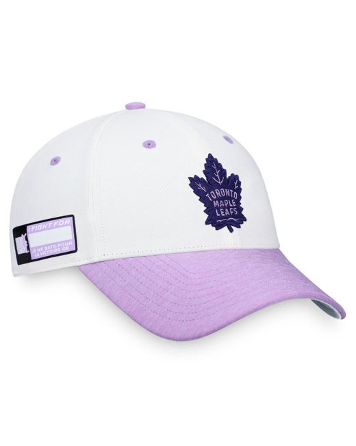 Fanatics Purple Toronto Maple Leafs 2022 Hockey Fights Cancer Authentic Pro Snapback Hat