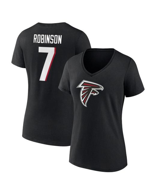 Fanatics Bijan Robinson Atlanta Falcons Icon Name and Number V-Neck T-shirt