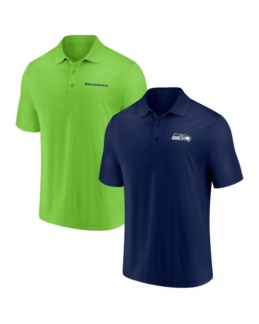 Fanatics Neon Green Seattle Seahawks Dueling Two-Pack Polo Shirt Set