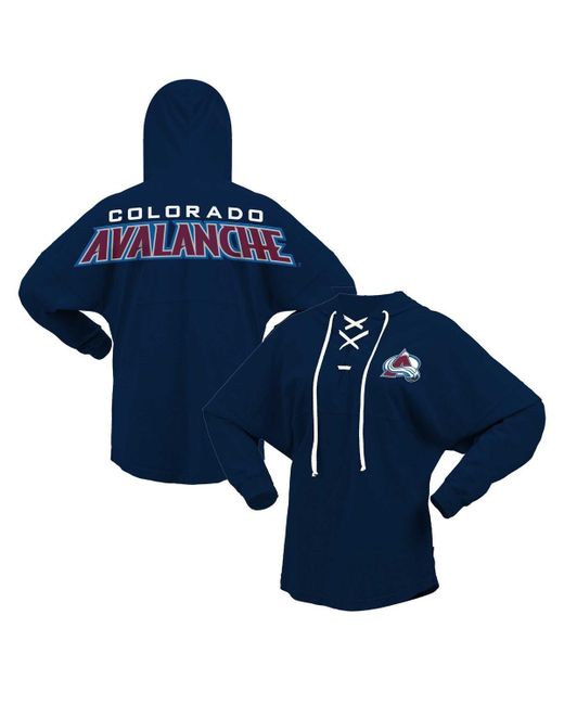Fanatics Colorado Avalanche Jersey Lace-Up V-Neck Long Sleeve Hoodie T-shirt