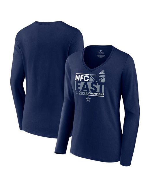 Fanatics Dallas Cowboys 2023 Nfc East Division Champions Conquer Long Sleeve V-Neck T-shirt