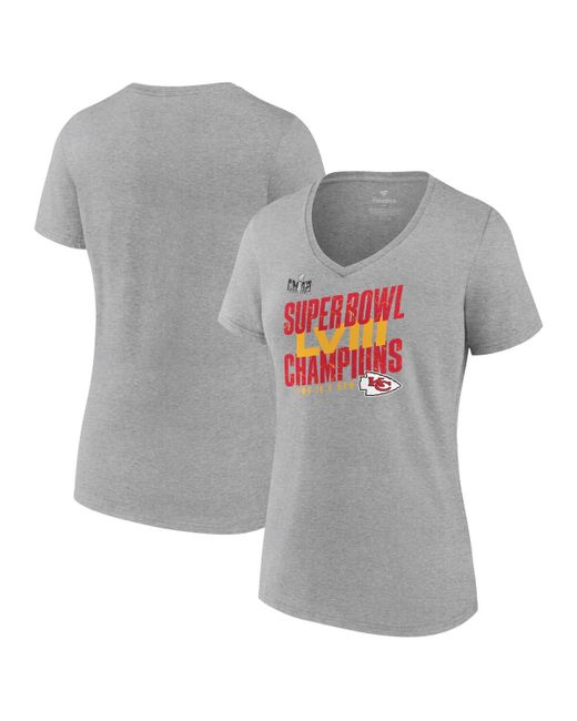 Fanatics Kansas City Chiefs Super Bowl Lviii Champions Iconic Victory V-Neck T-shirt