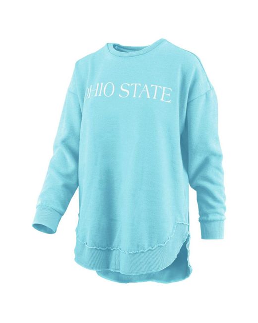 Pressbox Distressed Ohio State Buckeyes Seaside Springtime Vintage-Like Poncho Pullover Sweatshirt