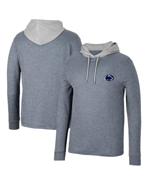 Colosseum Penn State Nittany Lions Ballot Waffle-Knit Thermal Long Sleeve Hoodie T-shirt