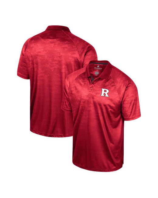 Colosseum Rutgers Knights Honeycomb Raglan Polo Shirt