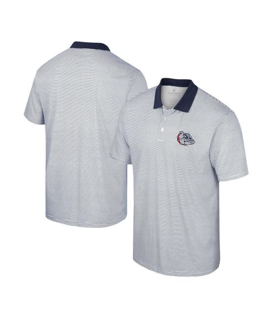 Colosseum Navy Gonzaga Bulldogs Print Stripe Polo Shirt