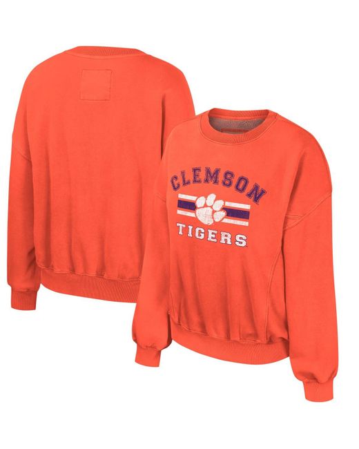 Colosseum Clemson Tigers Audrey Washed Pullover Sweatshirt