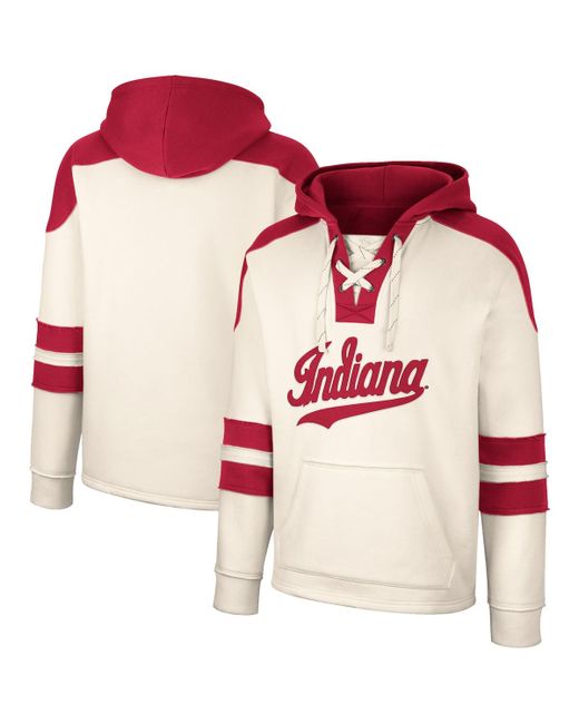 Colosseum Distressed Indiana Hoosiers Lace-Up 4.0 Vintage-Like Pullover Hoodie