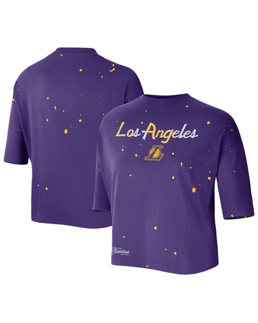 Nike Los Angeles Lakers Courtside Splatter Cropped T-shirt