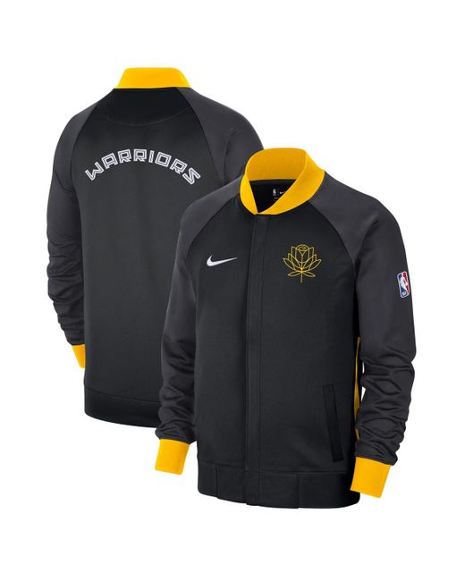 Nike Yellow Golden State Warriors 2022 23 City Edition Showtime Thermaflex Full-Zip Jacket