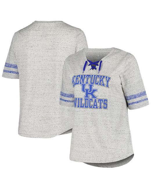 Profile Distressed Kentucky Wildcats Plus Striped Lace-Up T-shirt