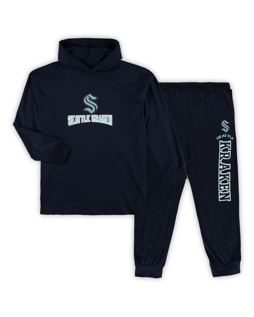 Concepts Sport Seattle Kraken Big and Tall Pullover Hoodie Joggers Sleep Set
