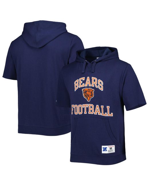 Mitchell & Ness Chicago Bears Washed Short Sleeve Pullover Hoodie