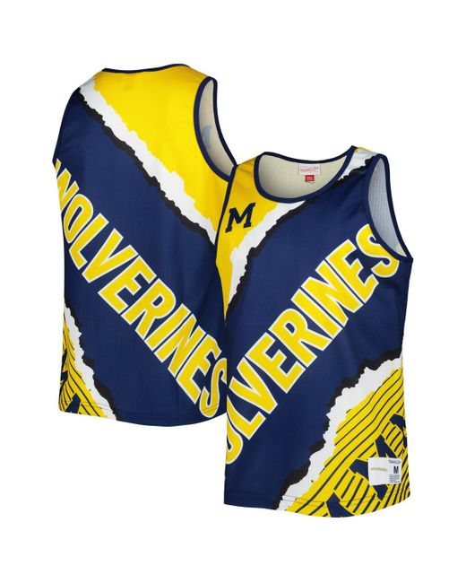 Mitchell & Ness Maize Michigan Wolverines Jumbotron 2.0 Sublimated Tank Top