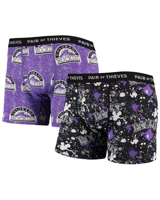 Pair of Thieves and Purple Colorado Rockies Super Fit 2-Pack Boxer Briefs Set