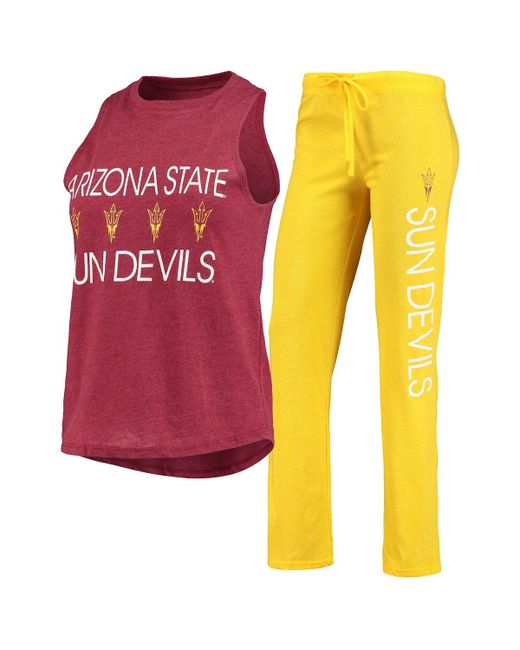 Concepts Sport Gold Arizona State Sun Devils Team Tank Top and Pants Sleep Set Gold-Tone