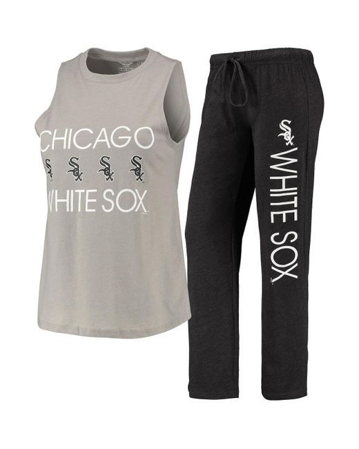 Concepts Sport Gray Chicago White Sox Meter Muscle Tank Top and Pants Sleep Set
