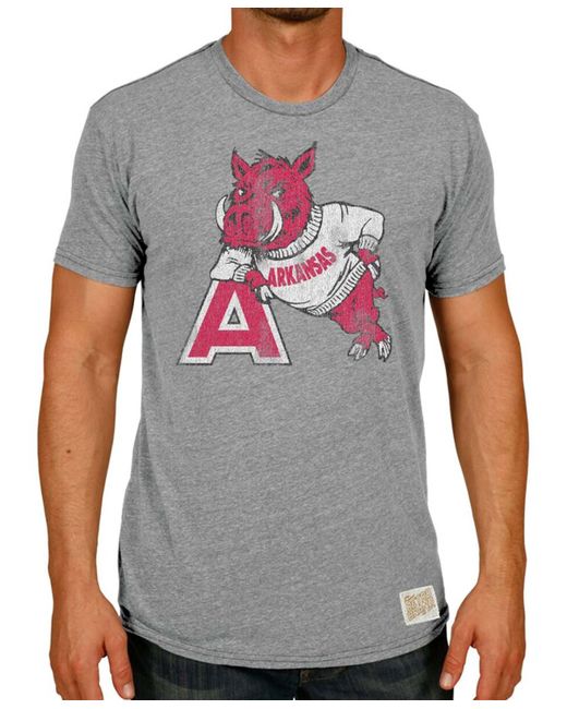 Original Retro Brand Arkansas Razorbacks Vintage-Inspired Hog A Tri-Blend T-shirt