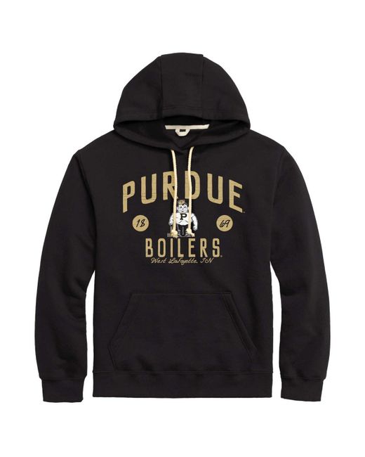 League Collegiate Wear Distressed Purdue Boilermakers Bendy Arch Essential Pullover Hoodie