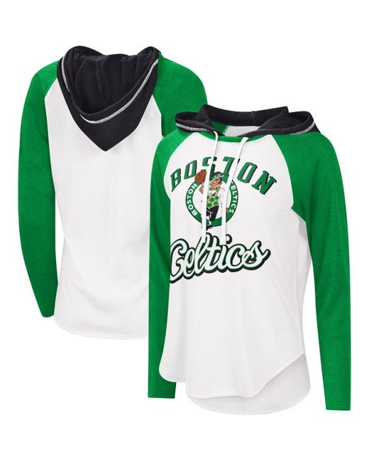 G-iii 4her By Carl Banks Boston Celtics Mvp Raglan Hoodie Long Sleeve T-shirt